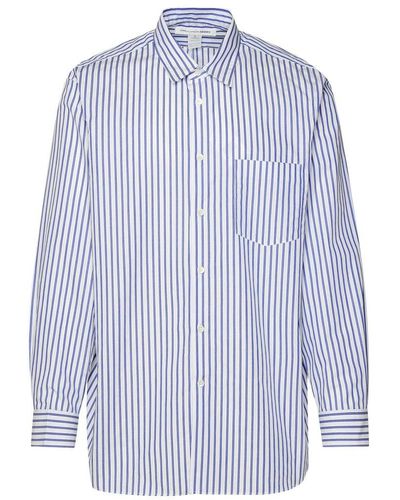 Comme des Garçons Striped Buttoned Shirt - Blue