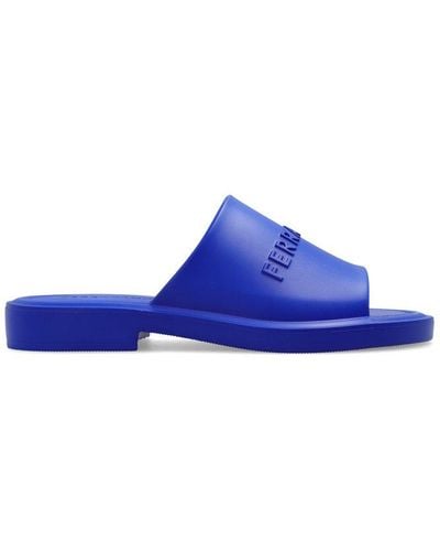 Ferragamo Logo-embossed Slip-on Sandals - Blue