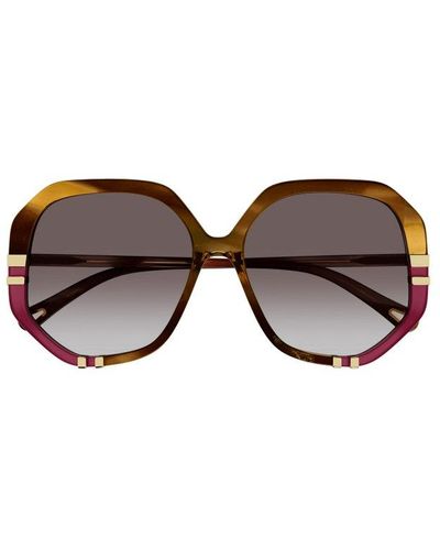 Chloé Geometric-frame Sunglasses - Multicolour