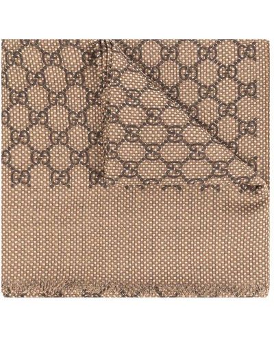 Gucci Monogrammed Scarf, - Natural