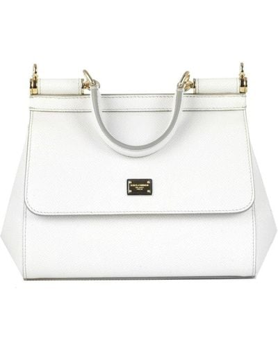 Dolce & Gabbana Sicily Small Tote Bag - White
