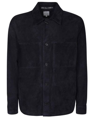 Paul Smith Pleat Detailed Buttoned Overshirt - Blue