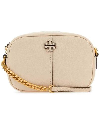 Tory Burch Mcgraw Leather Camera Bag - Natural