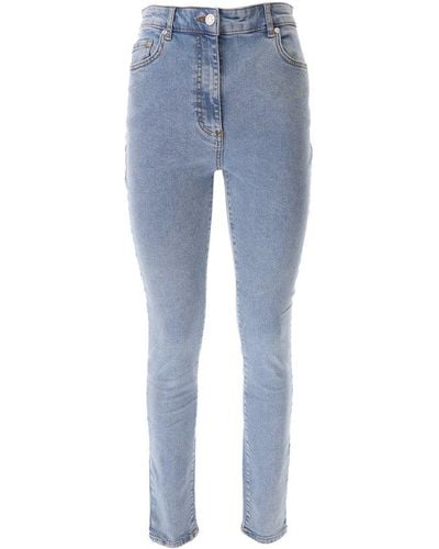 Moschino Logo Patch Slim Fit Jeans - Blue