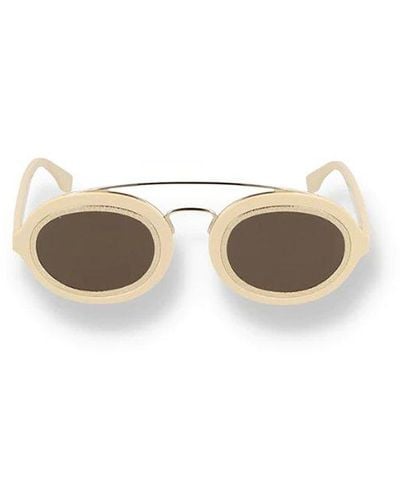 Fendi Oval Frame Sunglasses - White