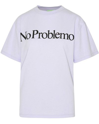 Aries No Problemo Print T-shirt - Purple