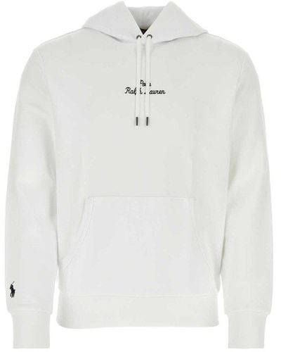 Polo Ralph Lauren Logo Double-knit Hoodie - White