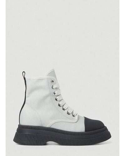 Ganni Creeper High Top Boots - White