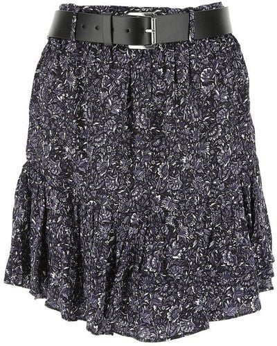 MICHAEL Michael Kors Floral Hammered Ruffled Mini Skirt - Multicolour