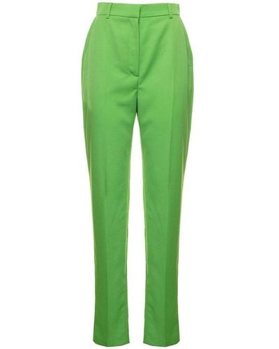 Alexander McQueen Acid Green Wool Pants
