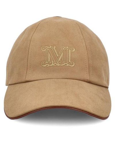 Max Mara Logo Embroidered Baseball Cap - Natural