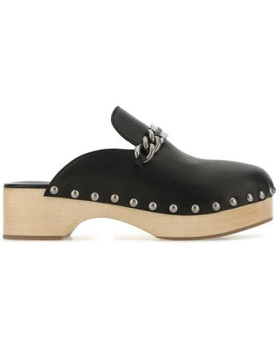 Miu Miu Logo Plaque Slip-on Clogs - Black