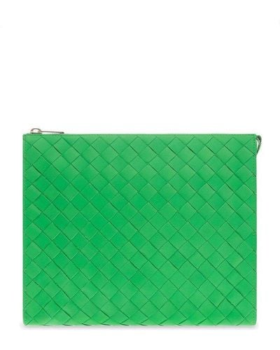 Bottega Veneta Leather Wash Bag - Green
