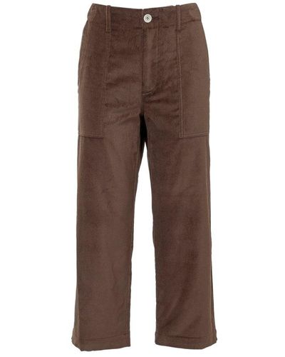 Jejia Straight-leg Cropped Trousers - Brown