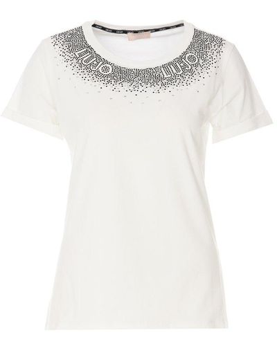 Liu Jo Logo-embellishment Crewneck T-shirt - White