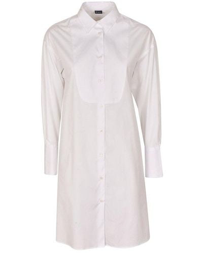 Fay Button-up Long-sleeved Shirt - White