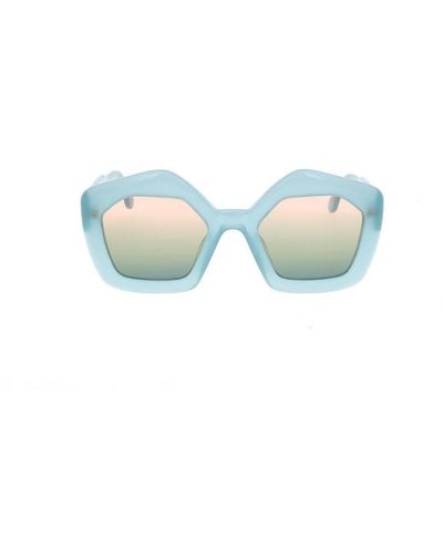 Marni Laughing Waters Pentagon Frame Sunglasses - Blue