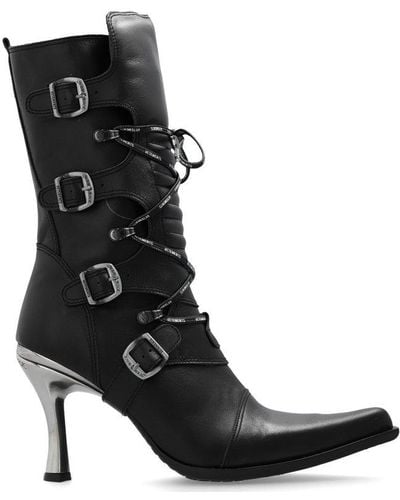 Vetements X New Rock Pointed Toe Heeled Boots - Black