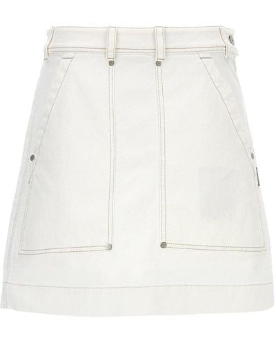 Brunello Cucinelli High-waist Mini Skirt - White