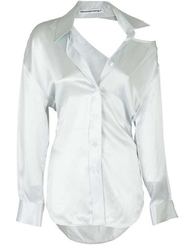 T By Alexander Wang Shirt With Open Back Neckline - White