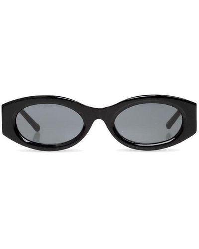 The Attico X Linda Farrow Oval Frame Sunglasses - Black