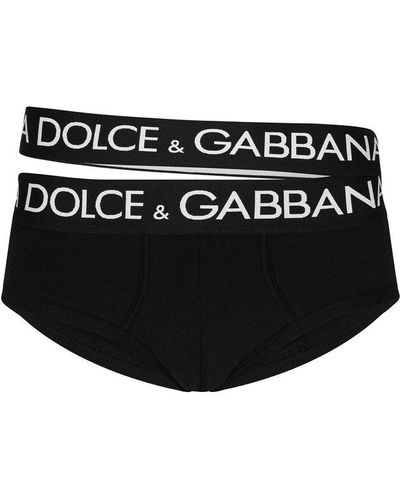Dolce & Gabbana 'brando' Underwear Briefs With Double Waistband - Black