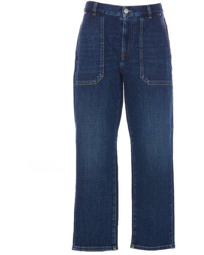 Pinko Cloe Chino Cropped Denim Jeans - Blue