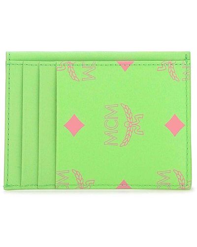 MCM Leather Card Holder - Green