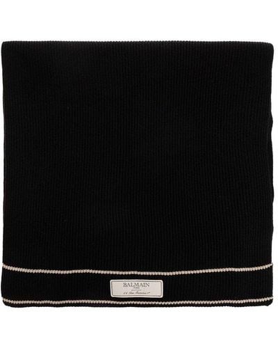 Balmain Patched Scarf, - Black