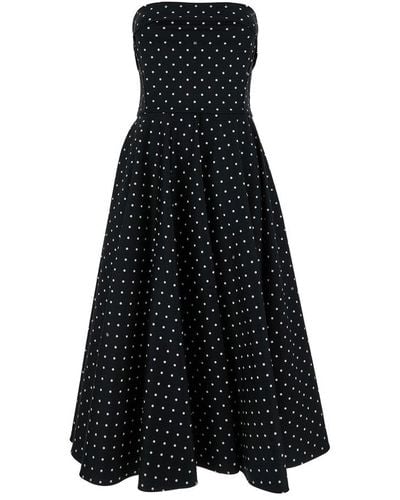 Dolce & Gabbana Polka-dot Printed Calf-length Circle Dress - Black