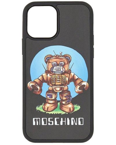 Moschino Graphic-print Iphone 12 Case - Black