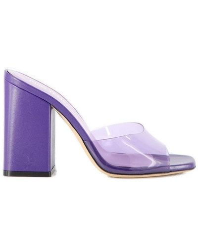 Paris Texas Anja Translucent-strap Heel Sandals - Purple