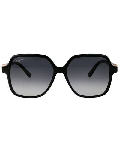 Ferragamo Square Frame Sunglasses - Black