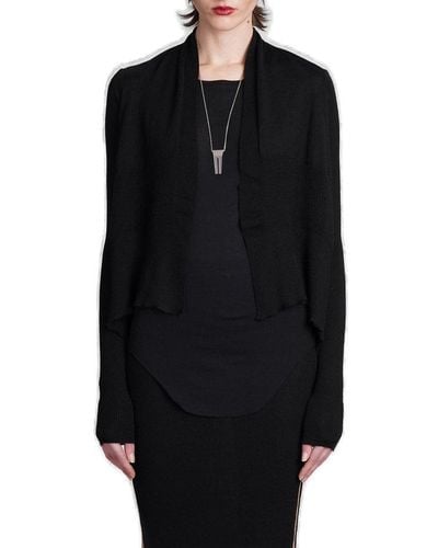 Rick Owens Open Front Knitted Cardigan - Black