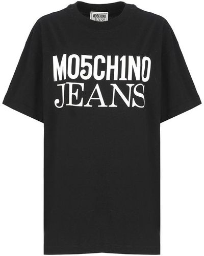 Moschino Jeans Logo Printed Crewneck T-shirt - Black