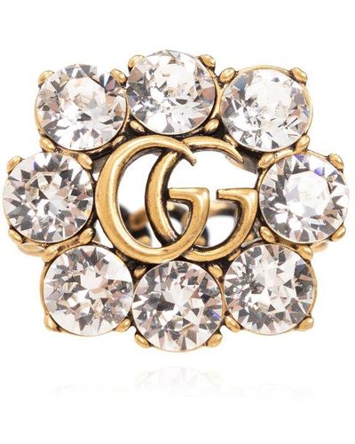 Gucci Crystal Ring, - White