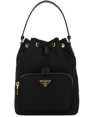 Prada Black Nylon Bucket Bag