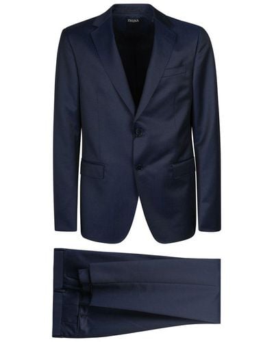 Zegna Classic Plain Suit - Blue