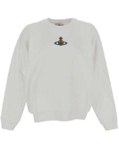 Vivienne Westwood Logo-embroidered Crewneck Sweatshirt - White