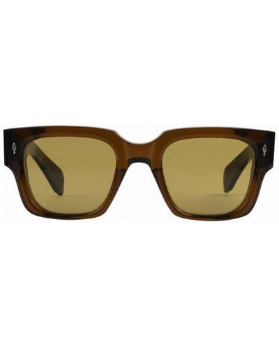 Jacques Marie Mage Enzo Square Frame Sunglasses - Brown