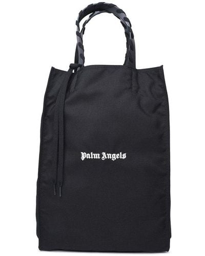 Palm Angels Embroidered Logo Tote Bag With - Black