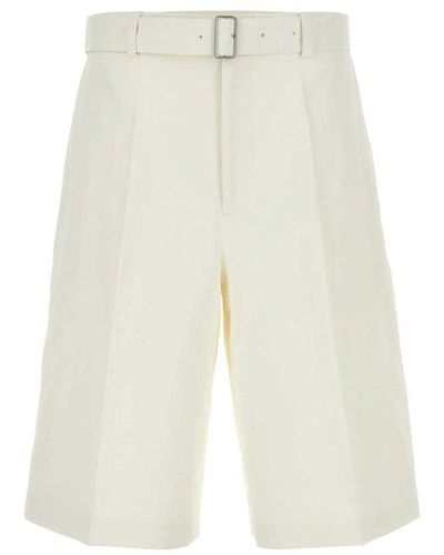 Jil Sander Ivory Linen Bermuda Shorts - White