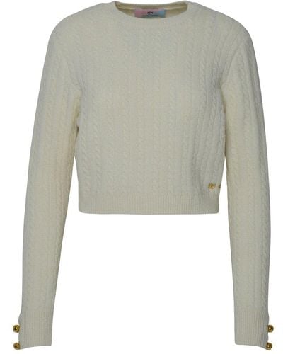 Chiara Ferragni Crewneck Long-sleeved Sweater - Gray