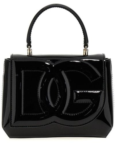 Dolce & Gabbana Leather Dg Logo Top-handle Bag - Black