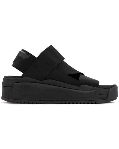 Y-3 Logo Embossed Open-toe Sandals - Black