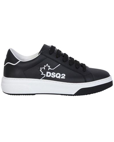 DSquared² Logo Printed Low-top Trainers - Black