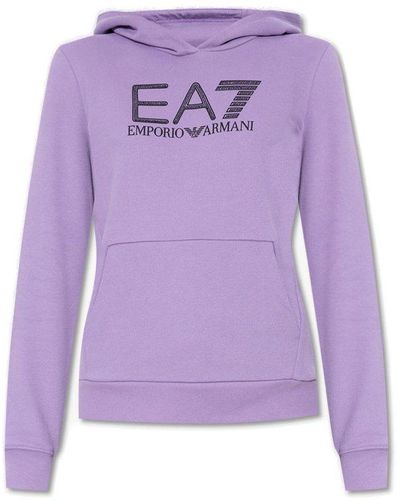 EA7 Hoodie With Logo - Purple