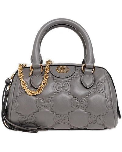 Gucci Matelassé Quilted Zipped Tote Bag - Grey