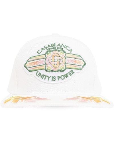 Casablancabrand Unity Is Power Logo Embroidered Baseball Cap - White
