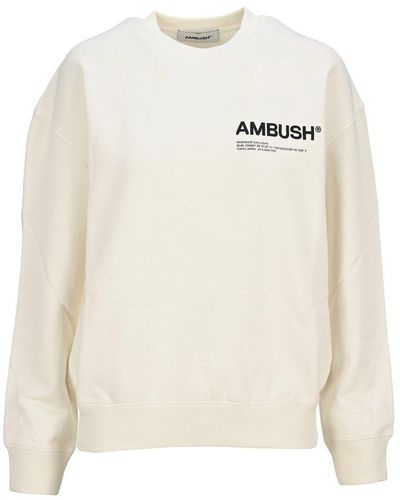 Ambush Logo Printed Crewneck Sweatshirt - White
